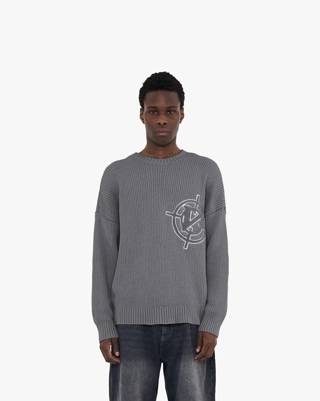 V-LOGO KNITWEAR DARK GREY