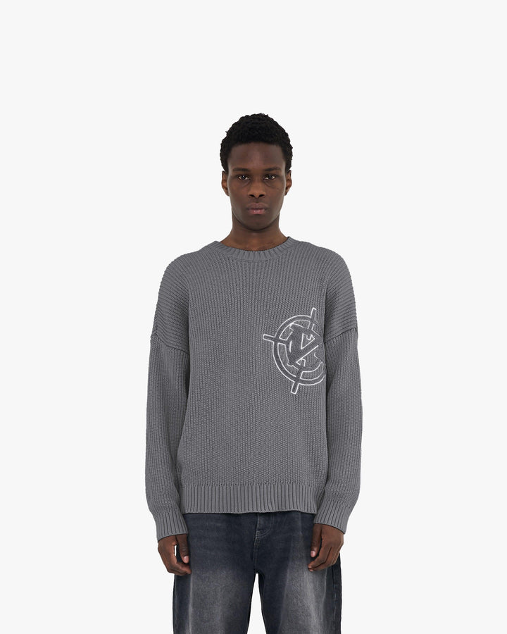 V-LOGO KNITWEAR DARK GREY