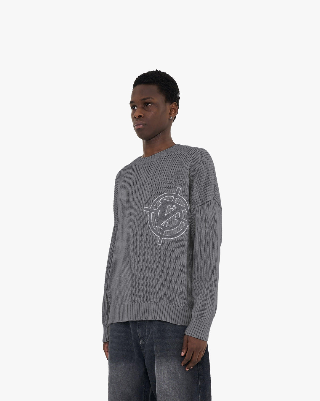 V-LOGO KNITWEAR DARK GREY