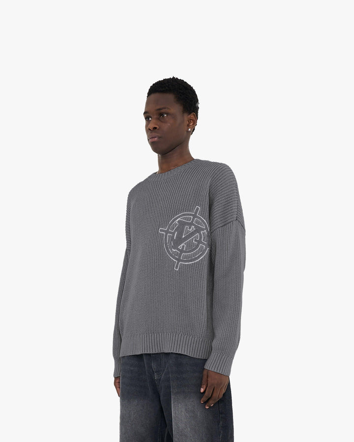 V-LOGO KNITWEAR DARK GREY