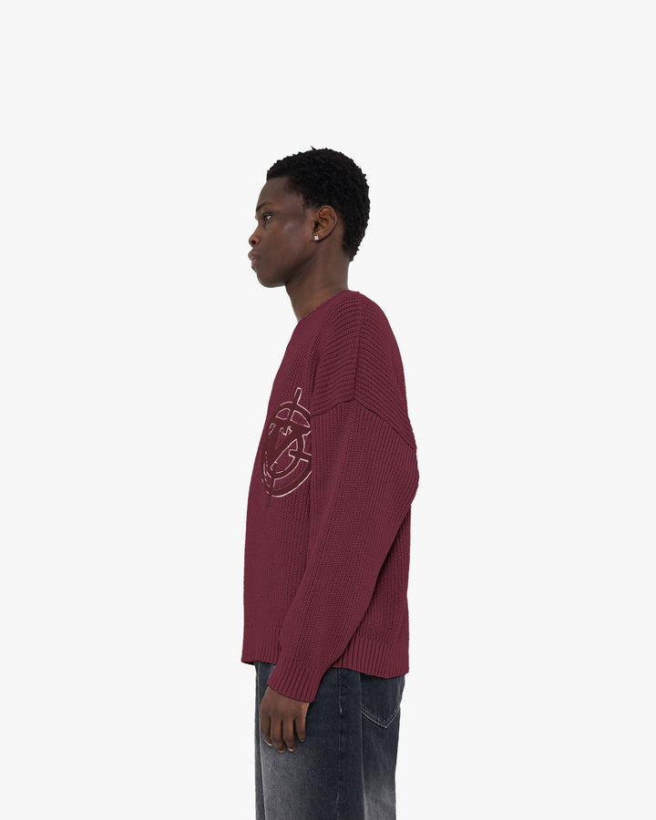 V-LOGO KNITWEAR DARK CHERRY