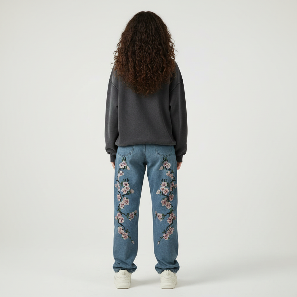 'Blossom' Embroidered Jeans