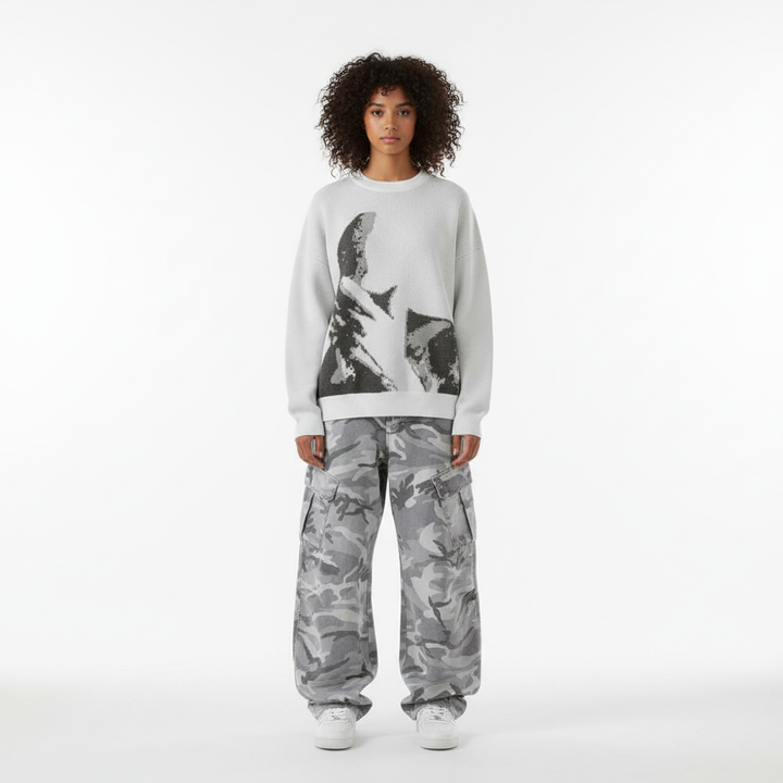 Camouflage Wide-Leg Pants