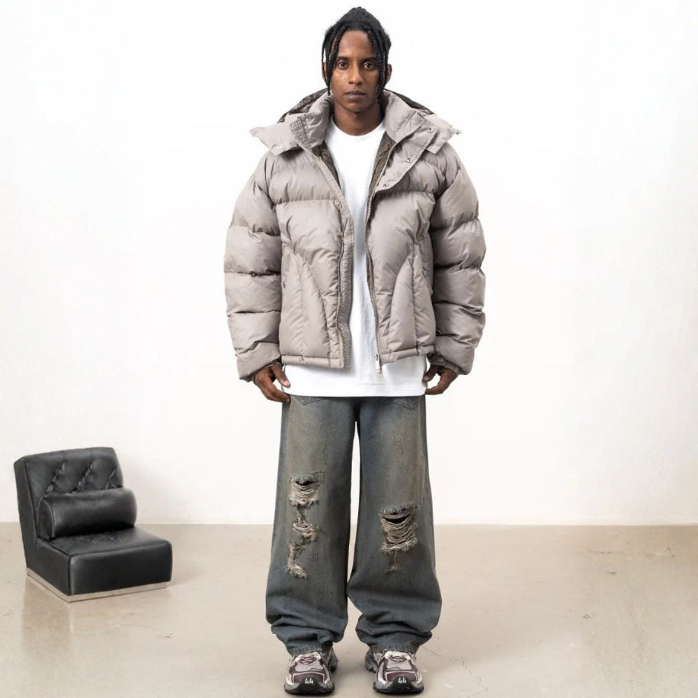 'Y2K' Puffer Jacket Button-Up