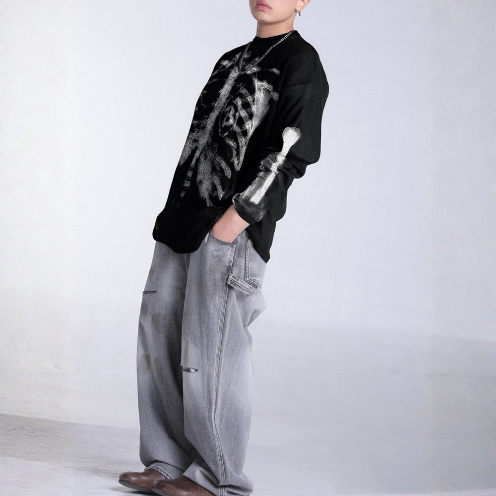 Skeleton Waffle Sweatshirt