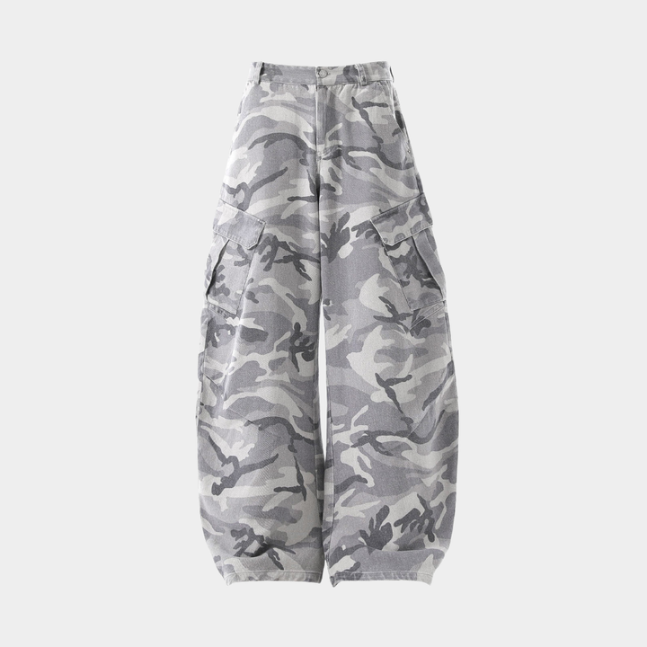 Camouflage Wide-Leg Pants