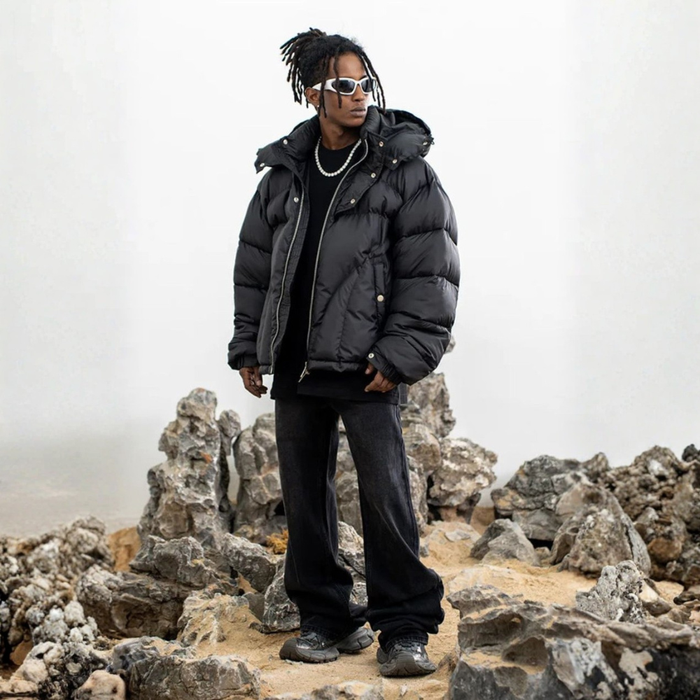 'Y2K' Puffer Jacket Button-Up