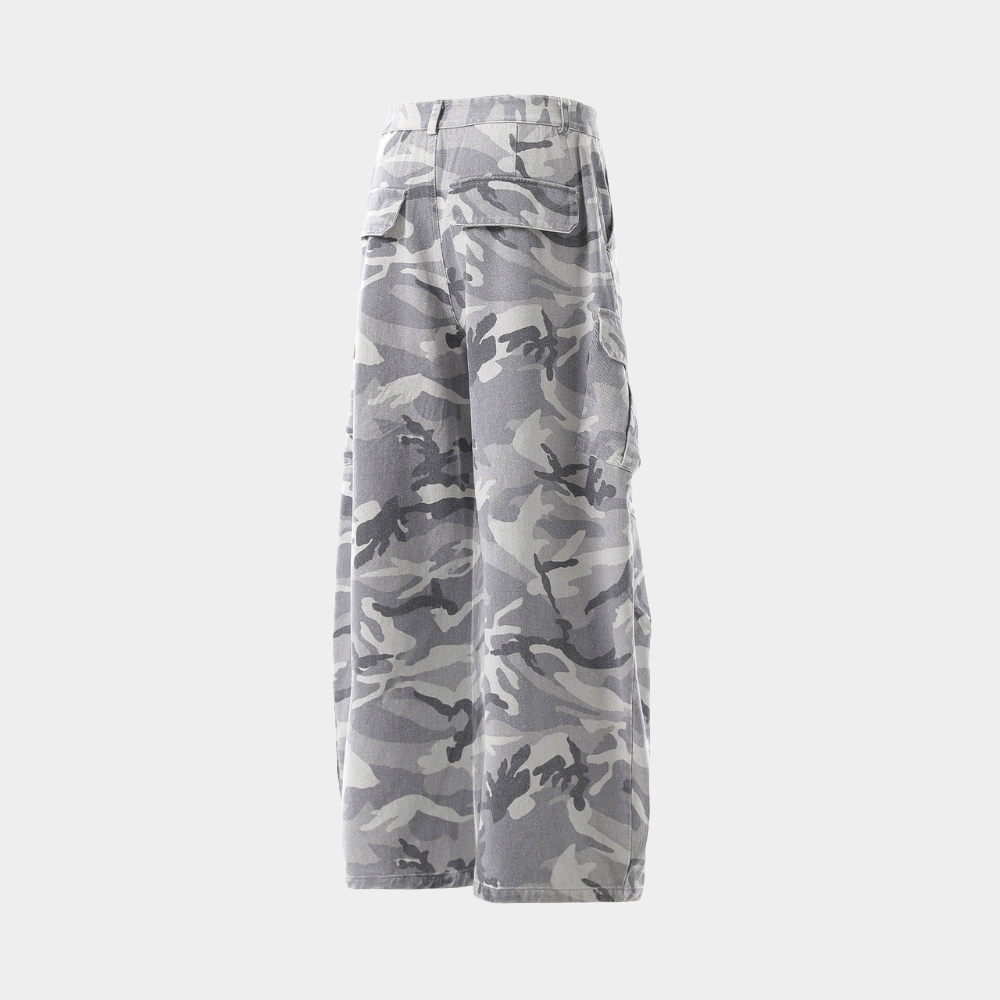 Camouflage Wide-Leg Pants