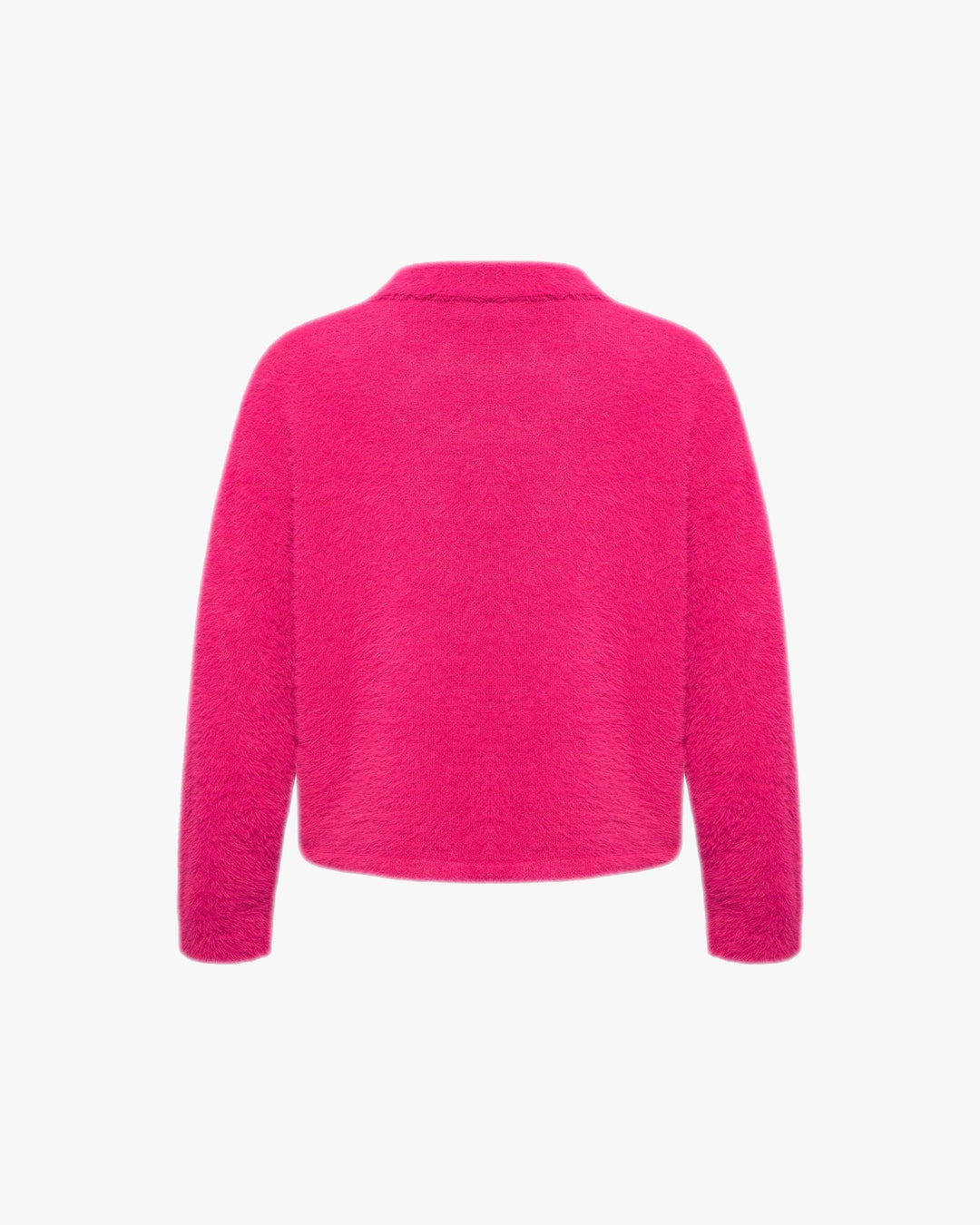 FAUX MINK POLO SWEATER FLAMINGO