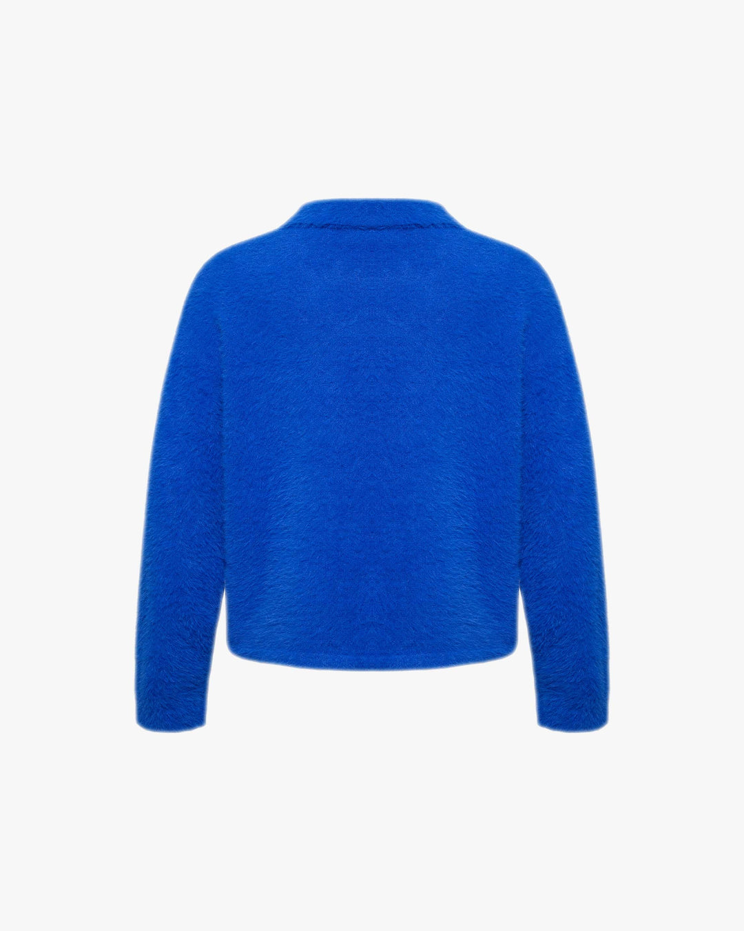 FAUX MINK POLO SWEATER ROYAL BLUE