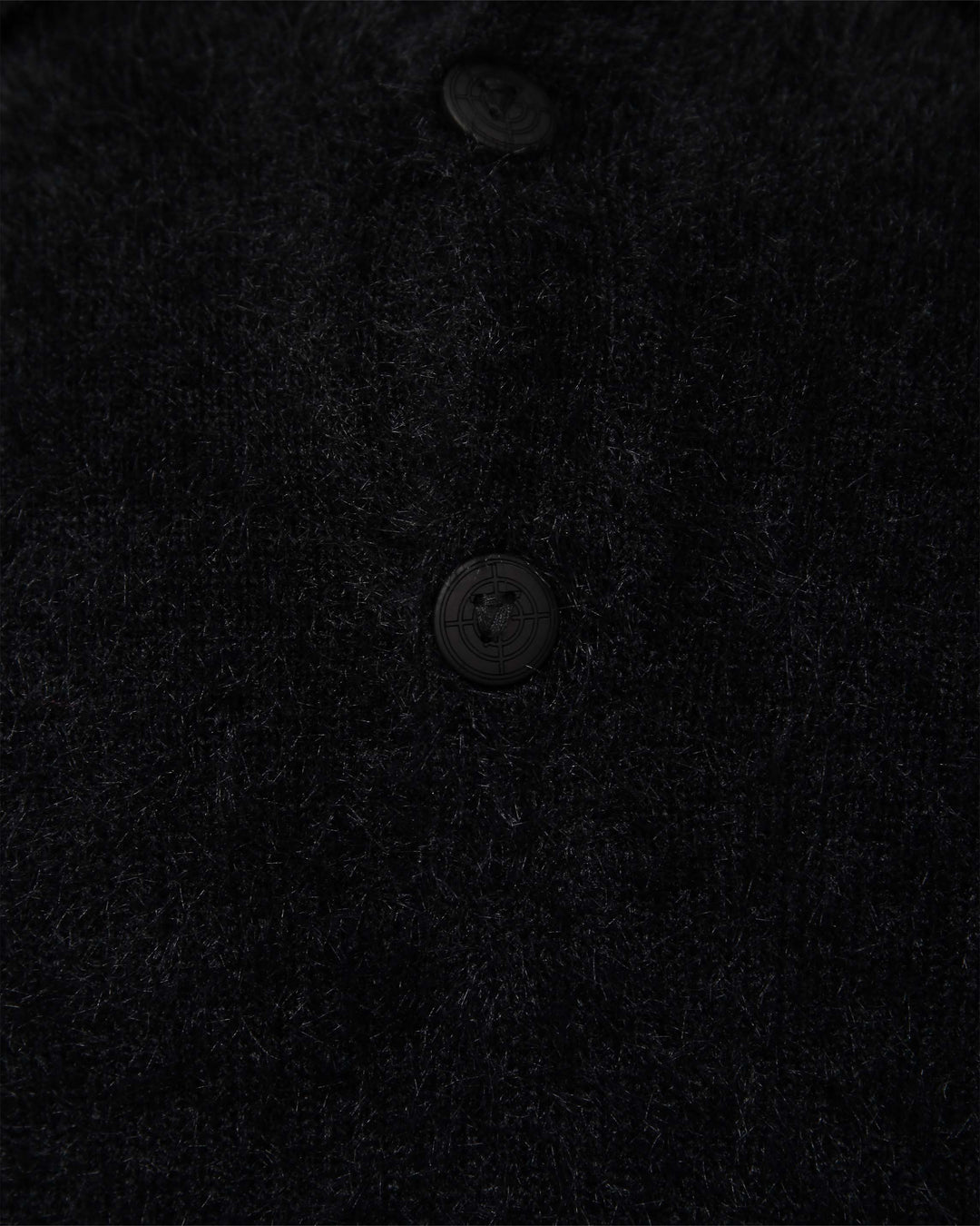 FAUX MINK POLO SWEATER BLACK