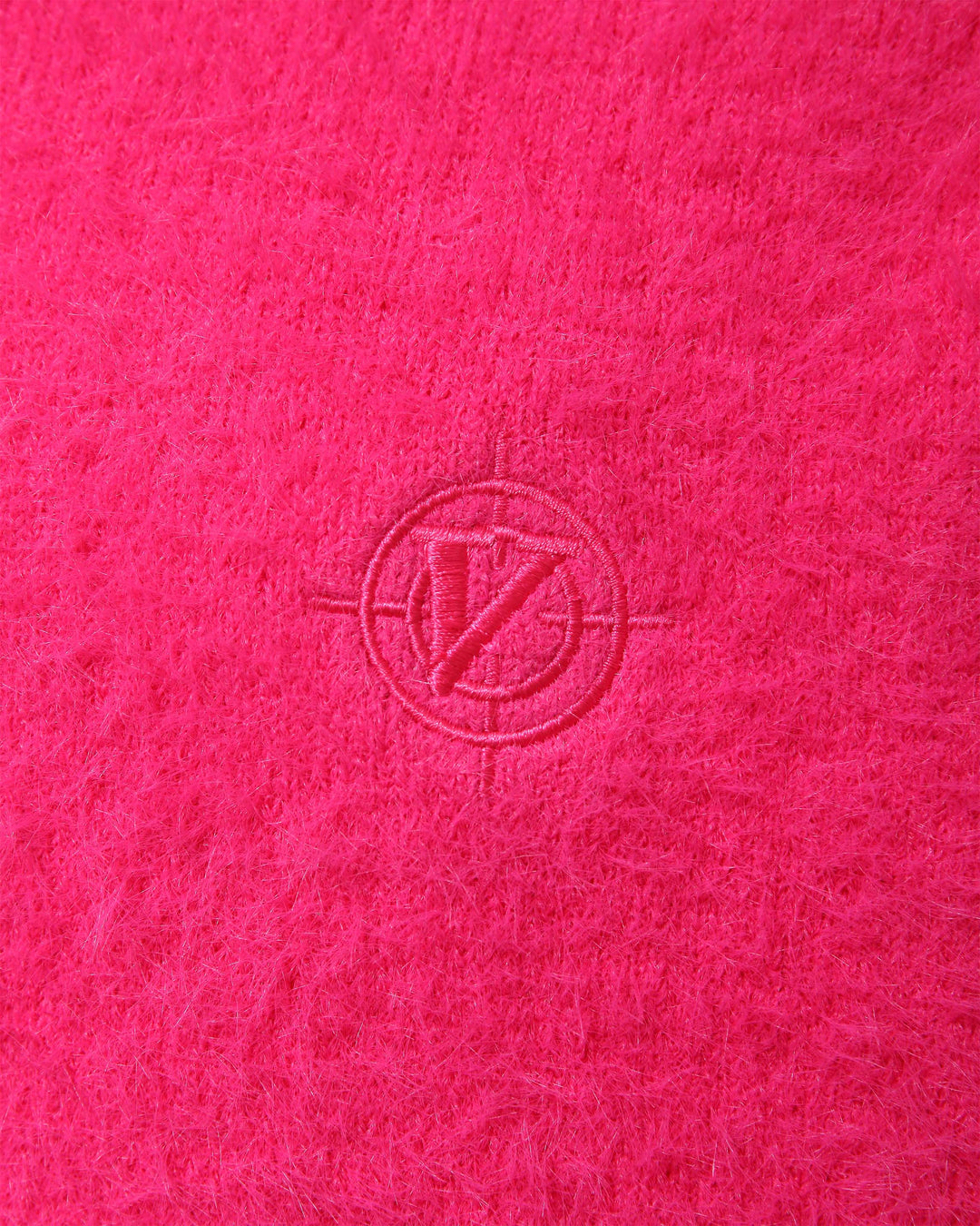 FAUX MINK POLO SWEATER FLAMINGO