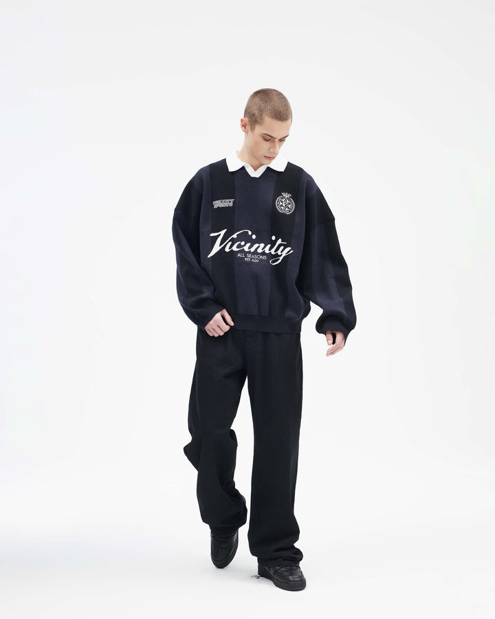 SPORTS TEAM JERSEY KNIT BLACK