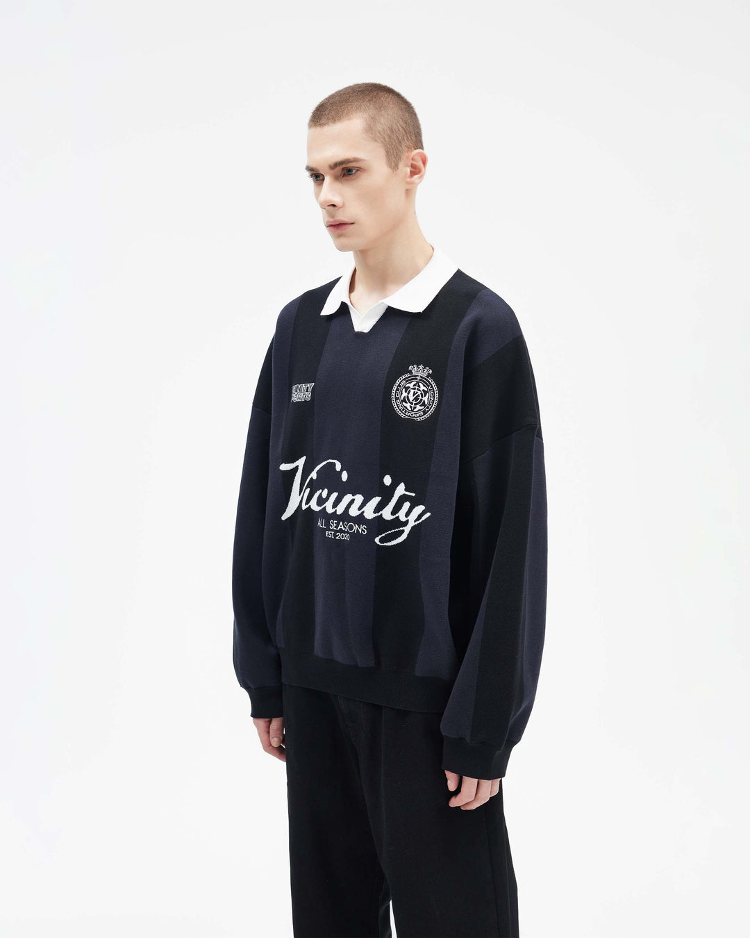 SPORTS TEAM JERSEY KNIT BLACK