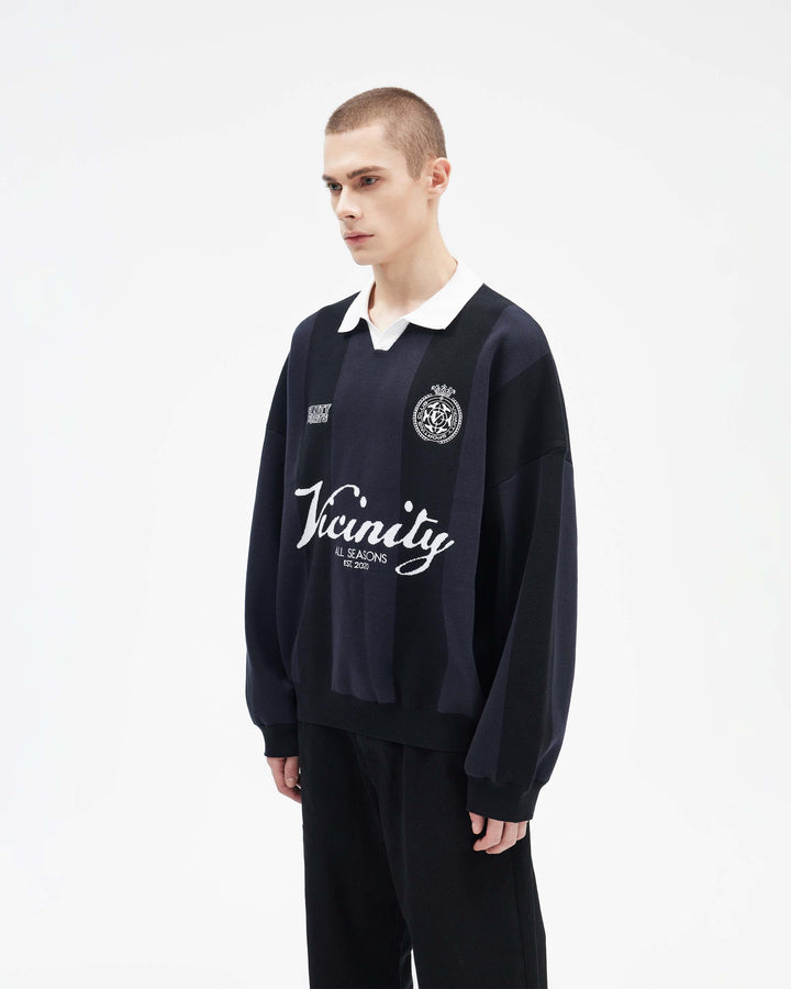 SPORTS TEAM JERSEY KNIT BLACK