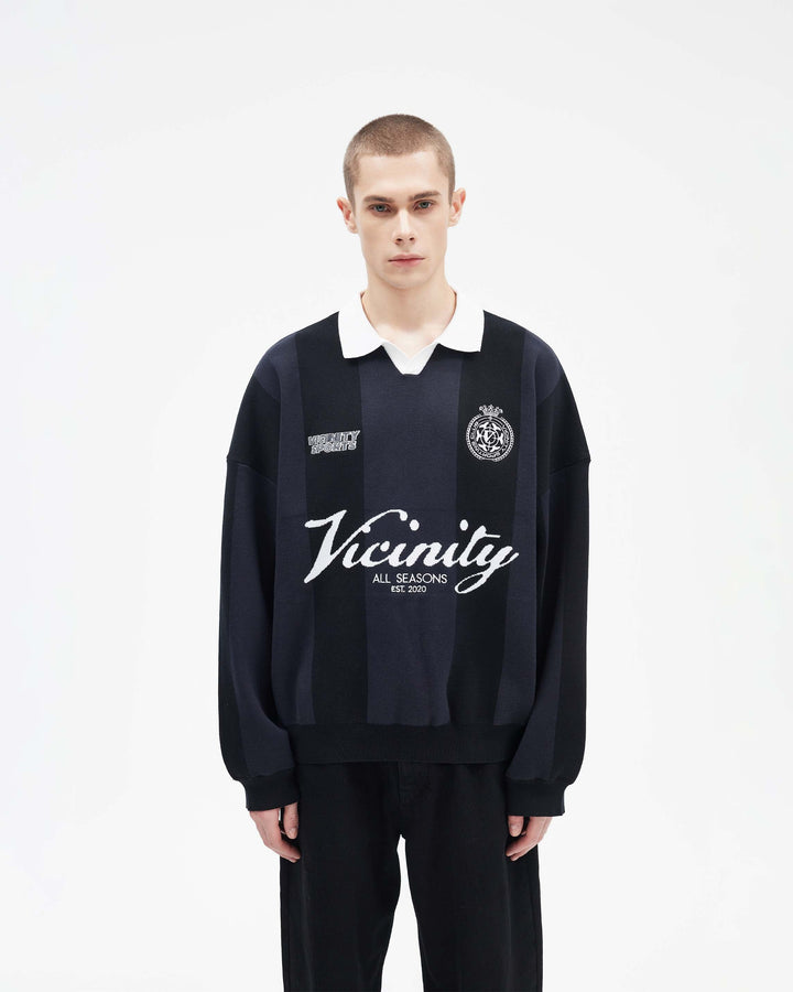 SPORTS TEAM JERSEY KNIT BLACK