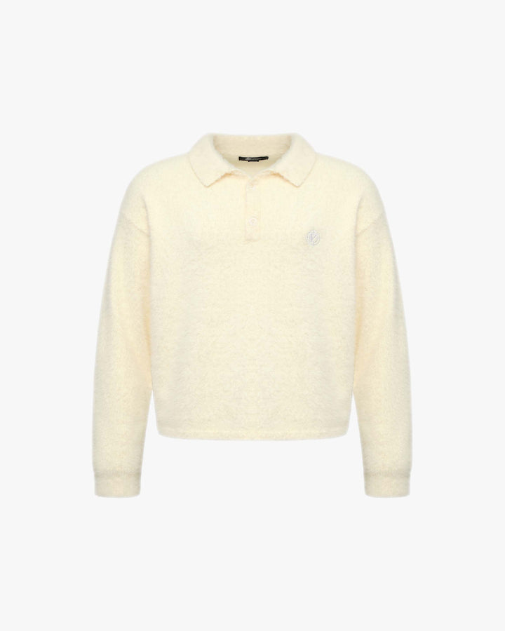 FAUX MINK POLO SWEATER CREAM