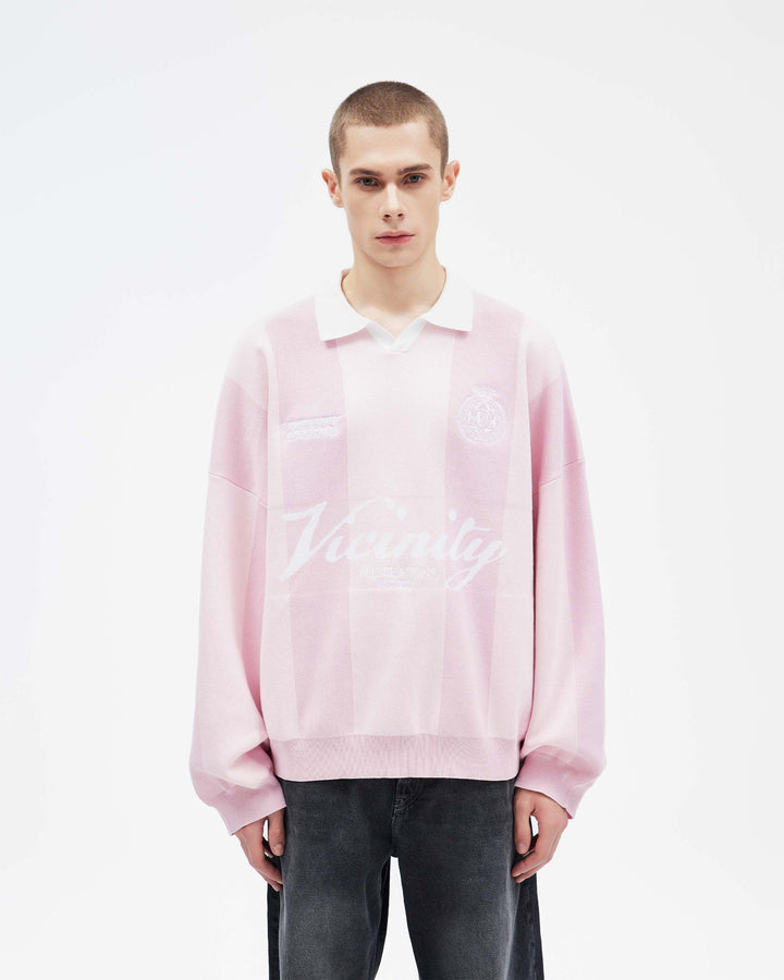 SPORTS TEAM JERSEY KNIT PINK