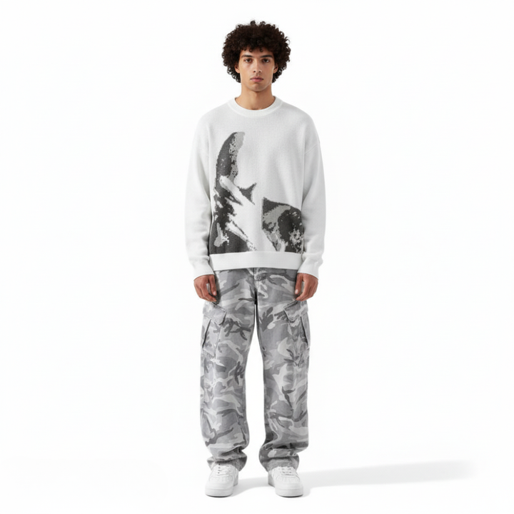 Camouflage Wide-Leg Pants