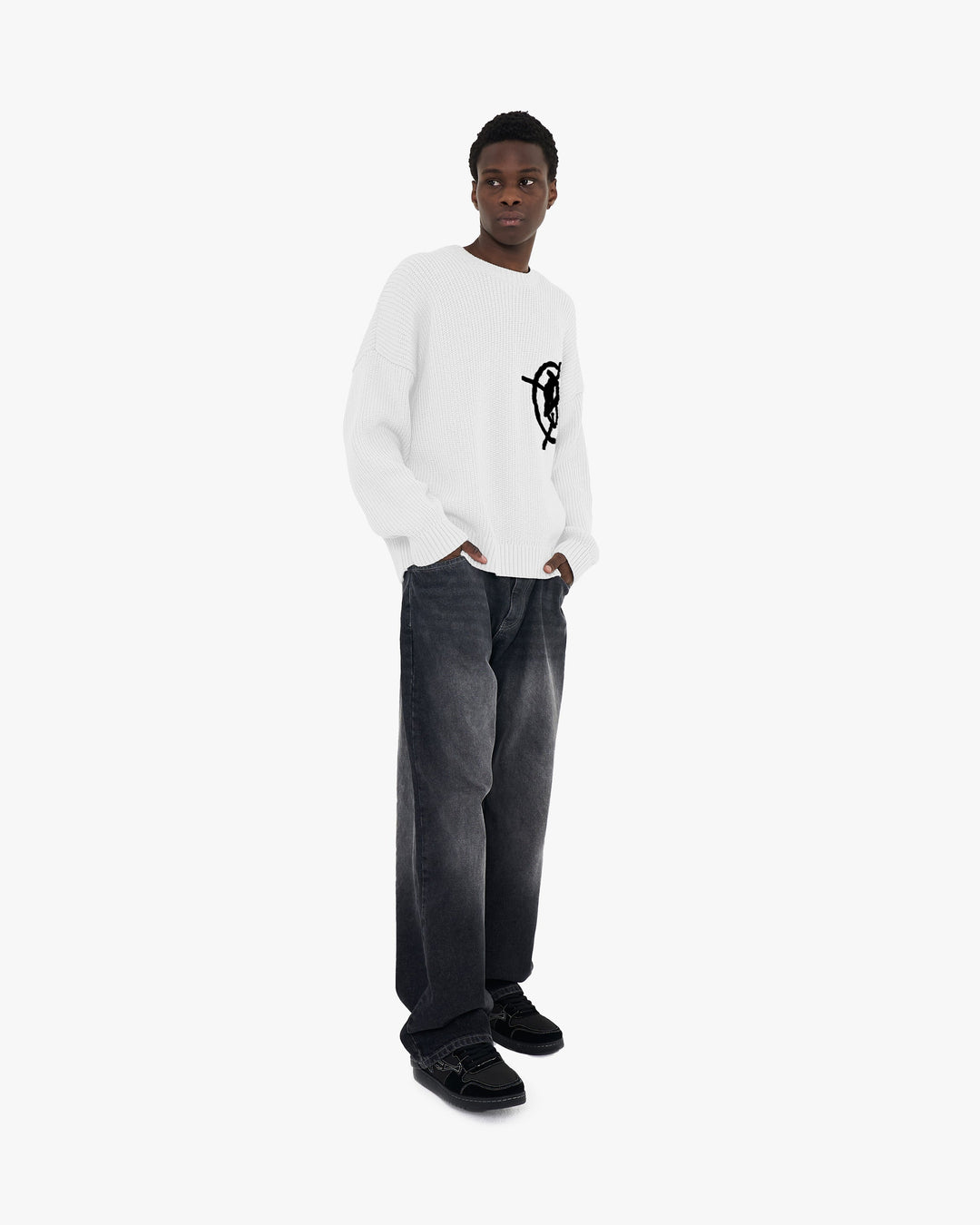 V-LOGO KNITWEAR WHITE